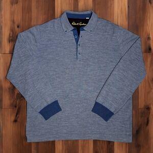 Robert Graham Long Sleeve Polo Shirt Mens‎ 2XL Wool Classic Fit Polo Shirt